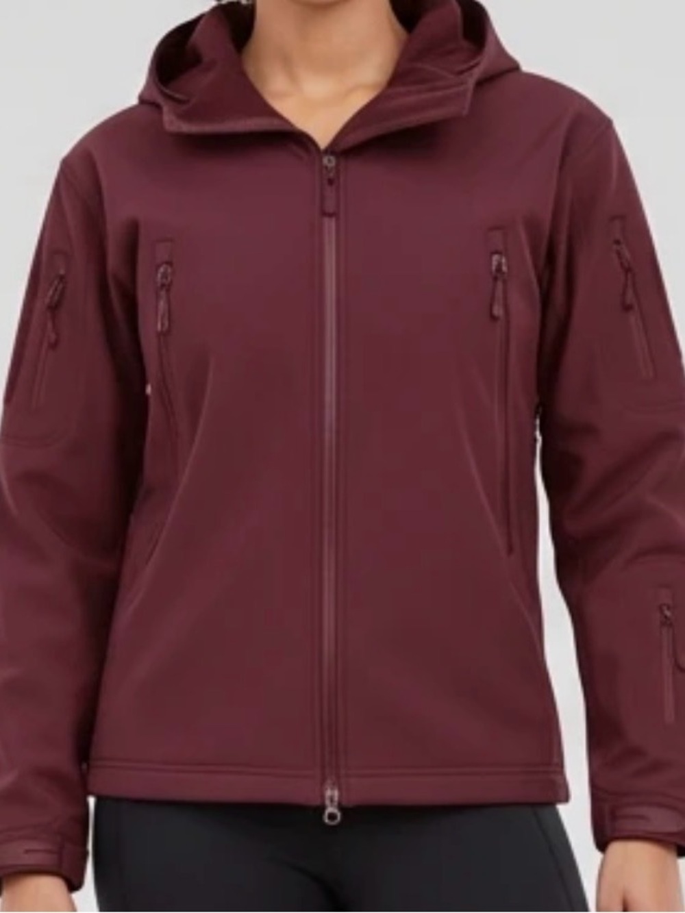 Women's Hooded Utility Jacket in Mauve Berry